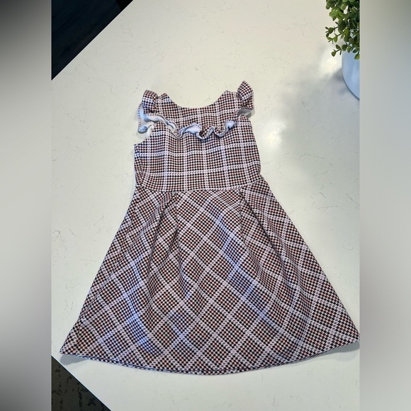 Janie and Jack pleated houndstooth dress size 7 - Picture 1 of 8